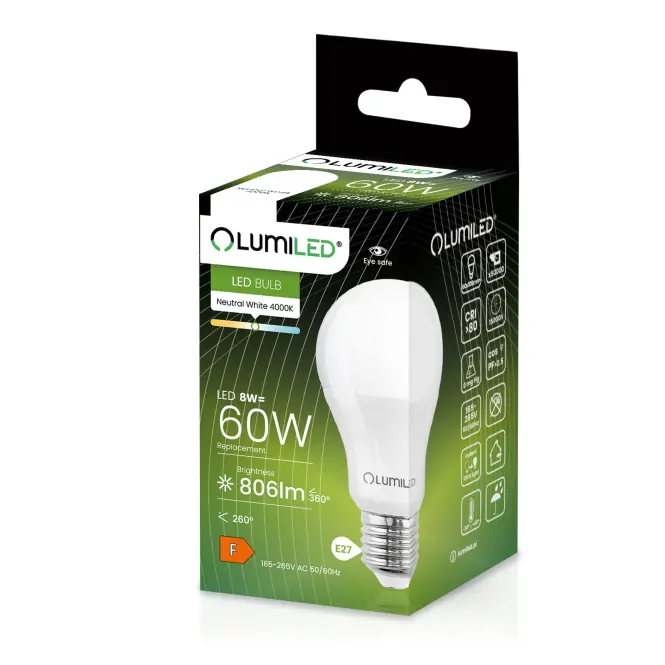 Żarówka Lumiled A60 8W 840 E27 806lm 4000K