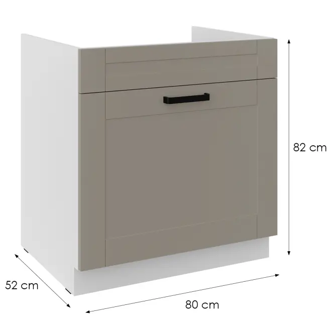 Szafka kuchenna Luna claygrey/biały 80ZL 1S BB,2