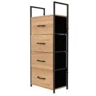 Regał z szufladami 9329 naturalny/czarny