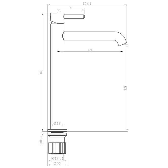 Bateria umywalkowa Ilma wysoka chrom,8
