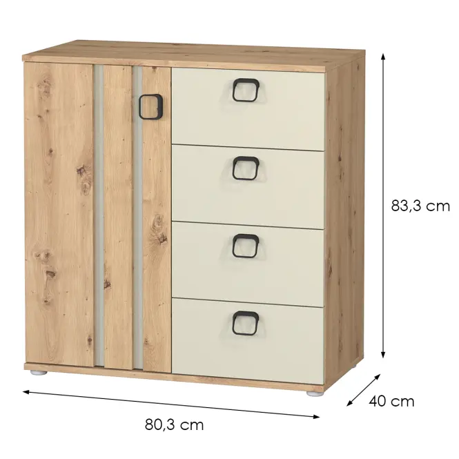 Komoda Camari 80 1d4s Dąb Artisan/Casmhere