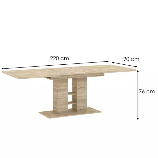 STÓŁ ROZKŁADANY 140/220x76x90 SONOMA