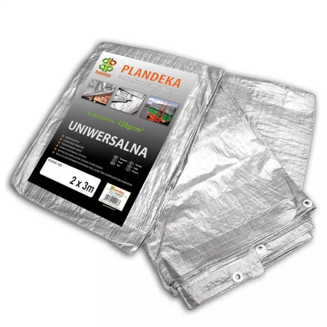 Plandeka wzmacniana silver 2 x 3m, 120g