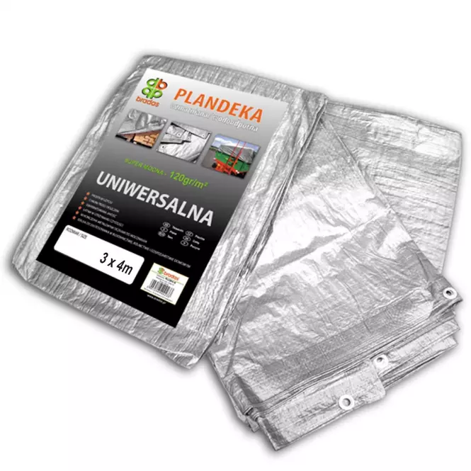 Plandeka wzmacniana silver 3 x 4m, 120g