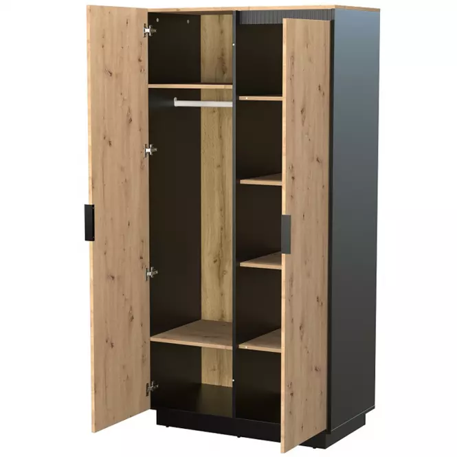 Szafa 2d Sierro Dąb Artisan/Czarny
