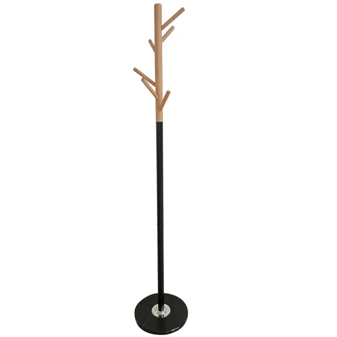 Wieszak metalowy 9463 Wooden czarny/naturalny