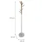 Wieszak metalowy 9464 Wooden biały/naturalny,3
