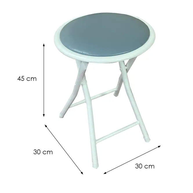 Taboret składany DR-9-702 Mateo 10891 szary/biały