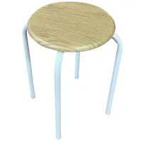 Taboret DR-N-657 Axel 10895 biały/naturalny