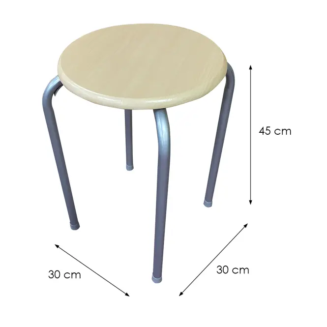 Taboret DR-N-657 Axel 10896 szary/naturalny