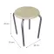 Taboret DR-N-657 Axel 10896 chrom/naturalny,2