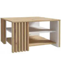 Stolik Zaandam kwadrat 80x80 dąb artisan/biały