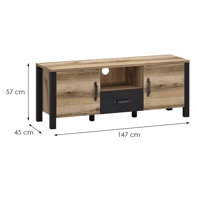Szafka RTV 2d1s Derby B Light + Black