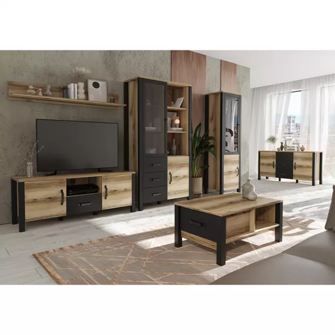 Szafka RTV 2d1s Derby B Light + Black