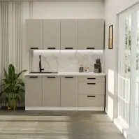 Kuchnia Luna Claygrey/Biały 180cm Bez Blatu