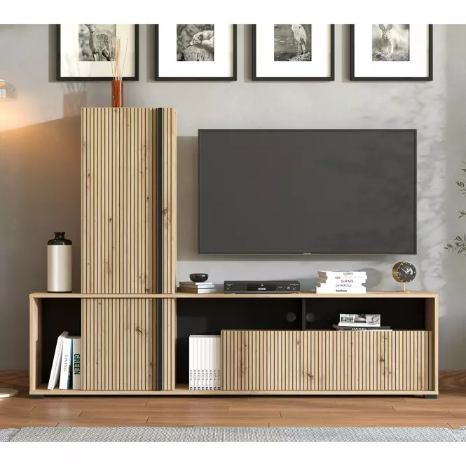 Meblościanka Chania Artisan/Czarny 11013496