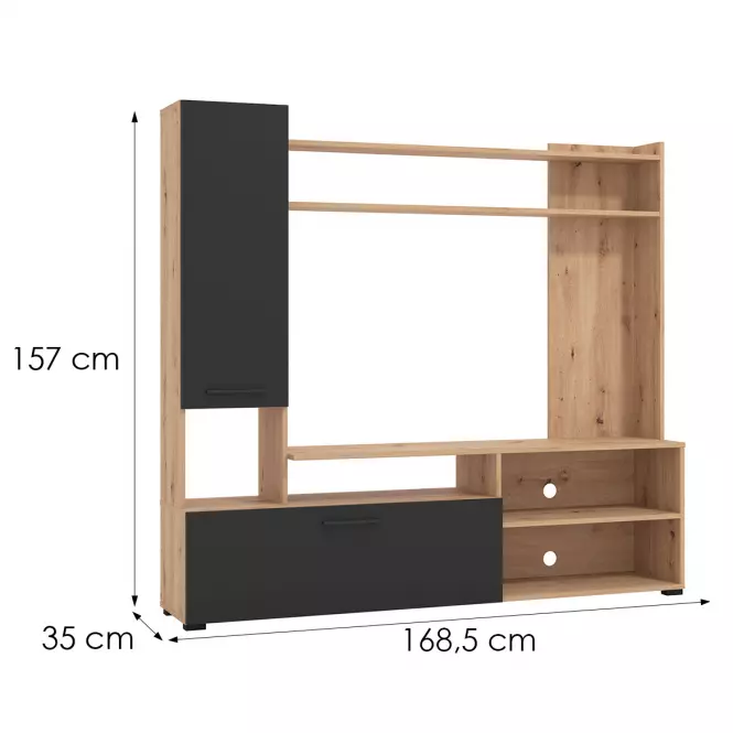 Meblościanka Braga Artisan/Czarny 11011452