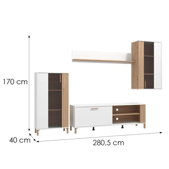 Meblościanka Bestia Artisan/Biały 11013735