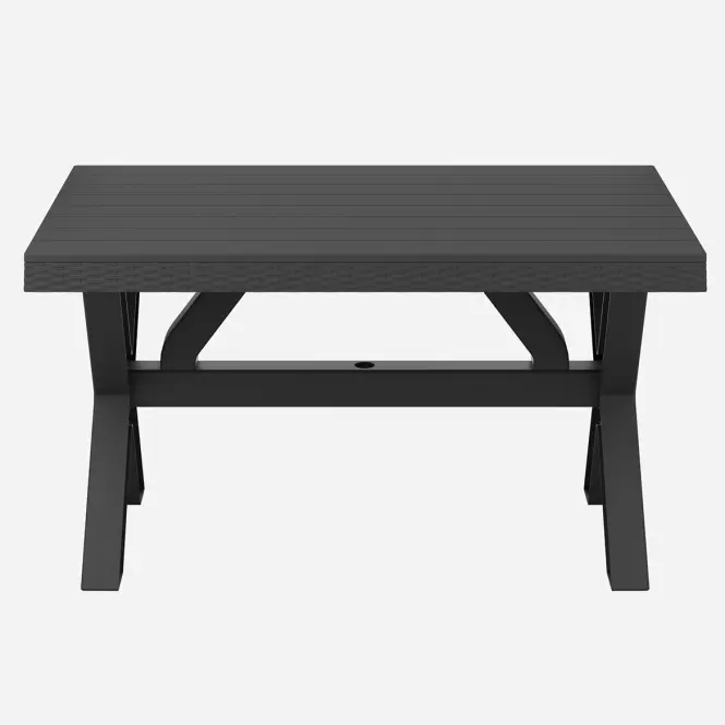 Stół ogrodowy Rustic plastikowy antracytowy 80x140 cm,2
