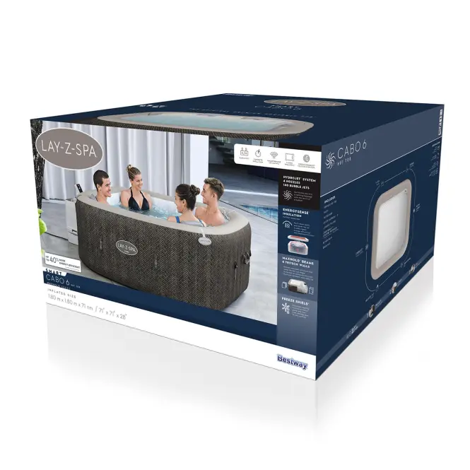 Jacuzzi ogrodowe z hydromasażem Spa 1.8x1.8x0.71m Cabo 6001R