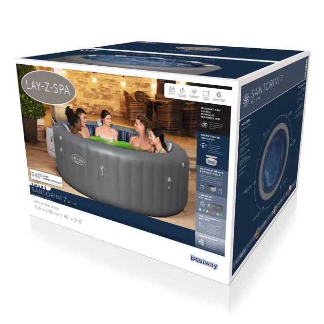 Jacuzzi ogrodowe z hydromasażem Spa 2.16x0.8m Santorini 6001T