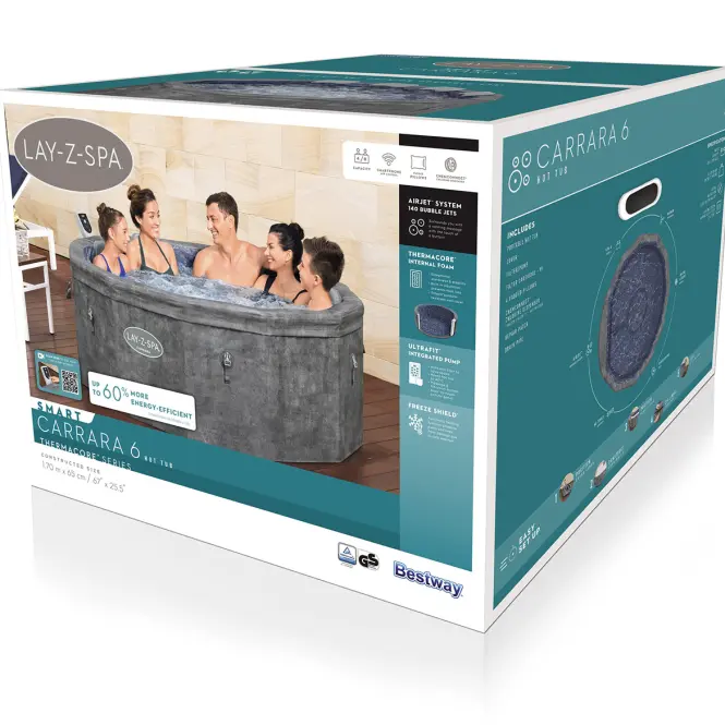 Jacuzzi ogrodowe z hydromasażem Spa 1.7x0.65m Carrara 6001V