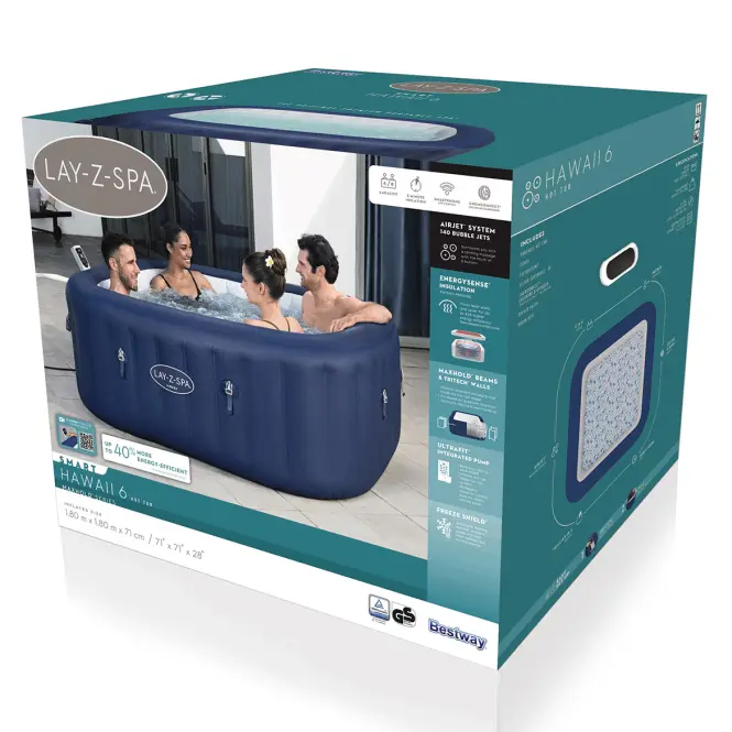 Jacuzzi ogrodowe z hydromasażem Spa 1.8x1.8x0.71m Hawaii 6001H
