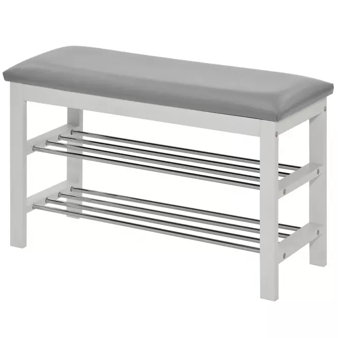Szafka Na Buty Z Siedziskiem Gc0835 Biała/Szara