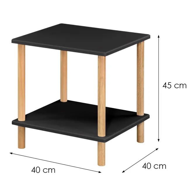 Stolik Gc7404 40x40x45 Czarny/Naturalny