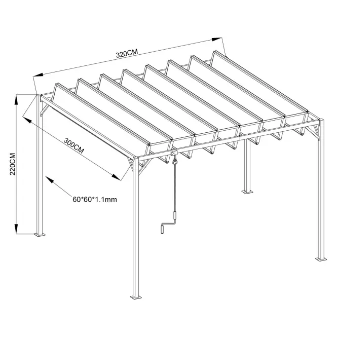 Pawilon ogrodowy / pergola YF-3866N 3x3.2m