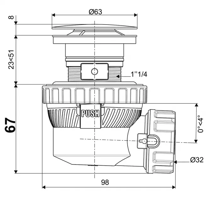 Syfon umywalkowy Nano Quick-Clac 30724228