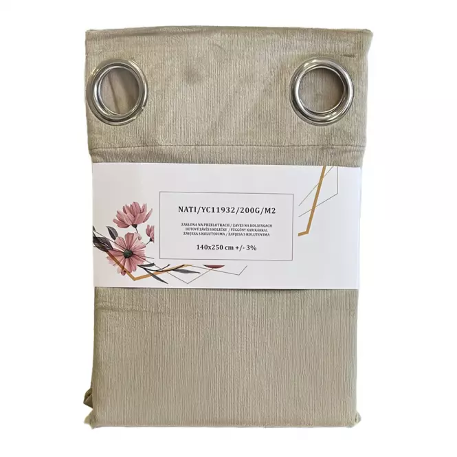Zasłona na przelotkach YC11932/200G/006/140x250 cm beżowy
