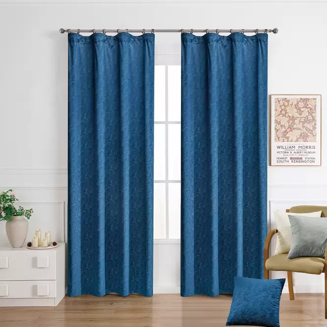 Zasłona na taśmie ROSALIA VET449/5/210GSM 140x250 granatowa