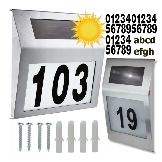 Lampa solarna Numer domu Broy 46827 Chrome