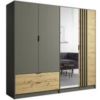 Szafa Rimini 4d2s Szary/Dąb Artisan