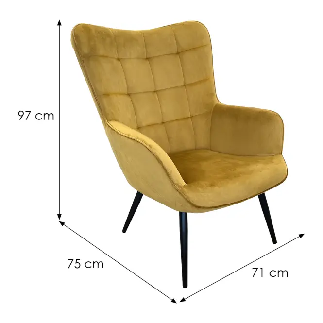 Fotel Jet WX-2931-1T Yellow Velvet 20