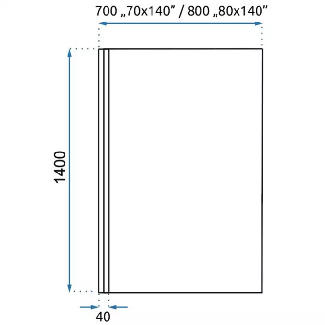 Parawan wannowy Lagos-1 fix stały 70x140 black