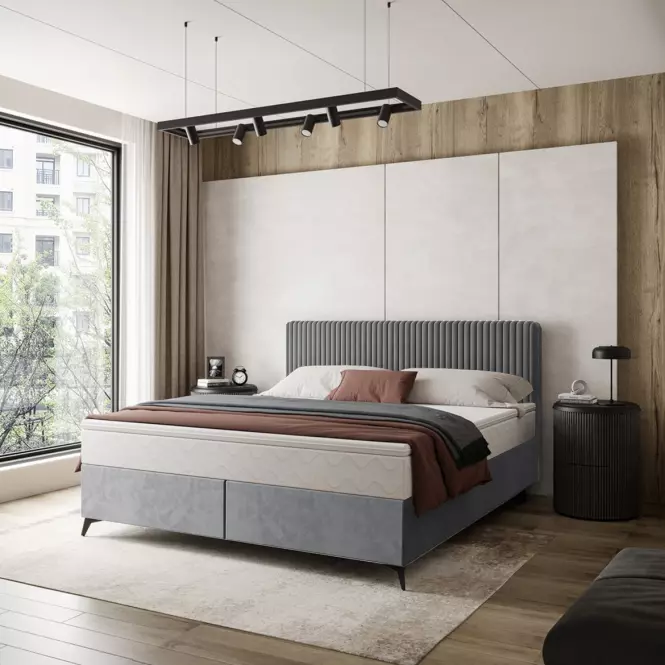 Łóżko Wave z topperem 160x200 Manila 16/Tilia 90