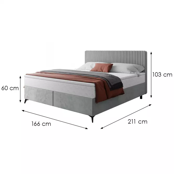 Łóżko Wave z topperem 160x200 Manila 15/Tilia 86