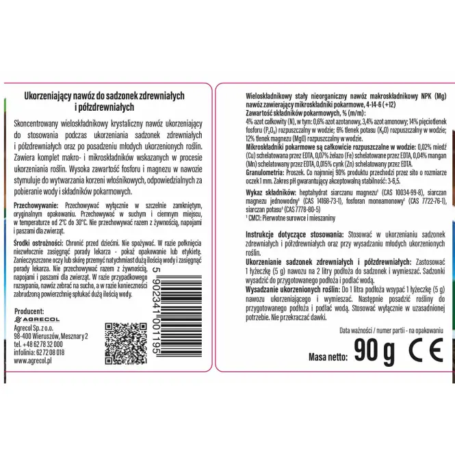 Ukorzeniający nawóz do sadzonek półzdrewniałych i zdrewniałych 90 g