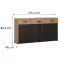 Komoda 2D-5S Monaco Moak04 Stirling Oak/ CzarnyFekete,2