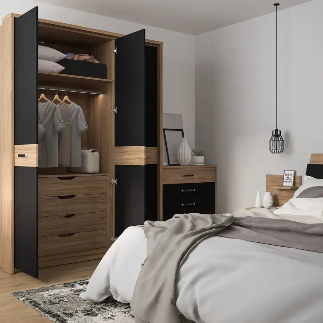 Szafka Nocna Monaco Moak02p 1s Stirling Oak/ Czarny Mat