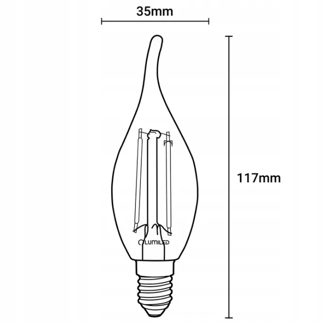Żarówka LED świeca FIL FR 7W E14 806LM 3000K