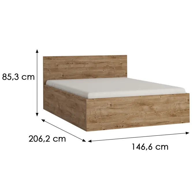 Łóżko Z Stelażem 140 Fribo Friz05 Dąb Ribbeck Złoty,2