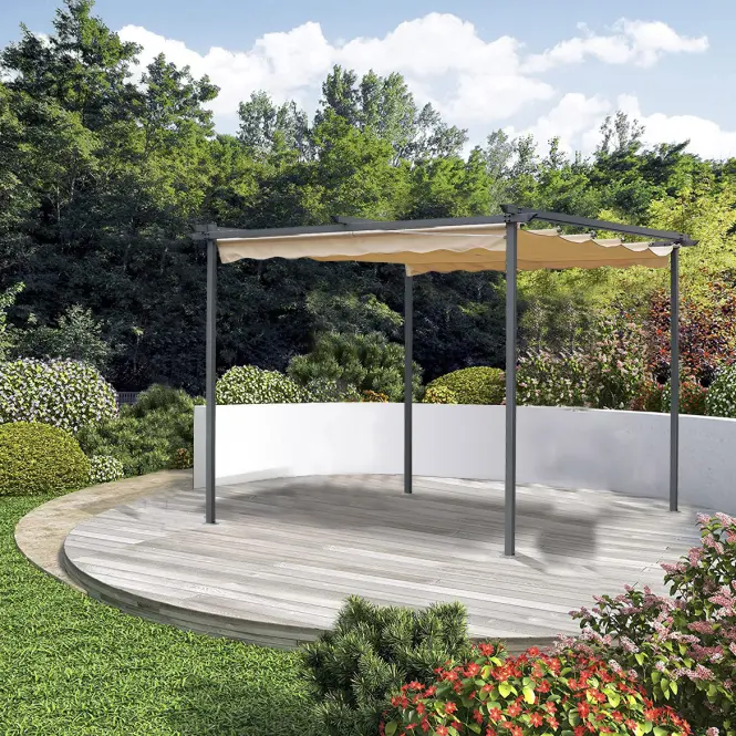 Pergola / pawilon ogrodowy 2,6x2,6x2,2 m beżowy