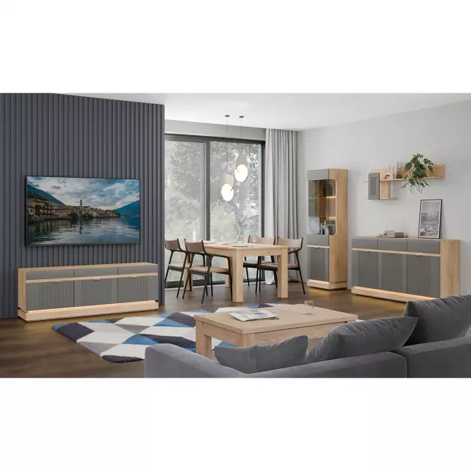 Szafa 2d Milton Ml08 Dąb Crem Torro Szary,8