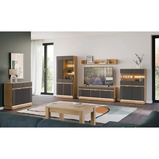Komoda Milton ML03 dąb crem torro antracyt,9