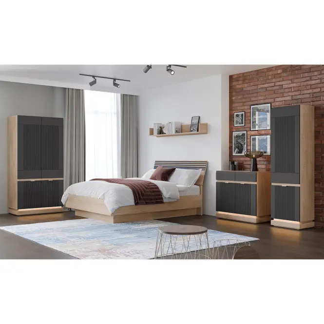 Komoda Milton ML03 dąb crem torro antracyt,10