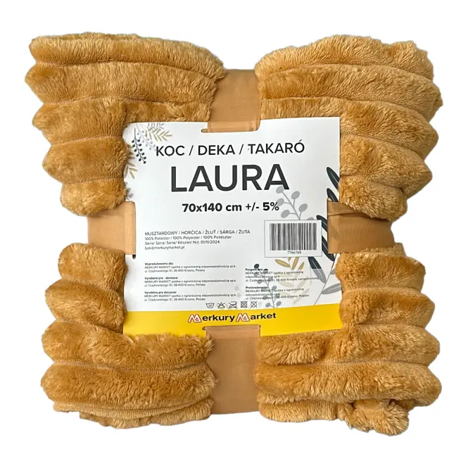 Koc Laura 70x140 cm 9 musztardowy