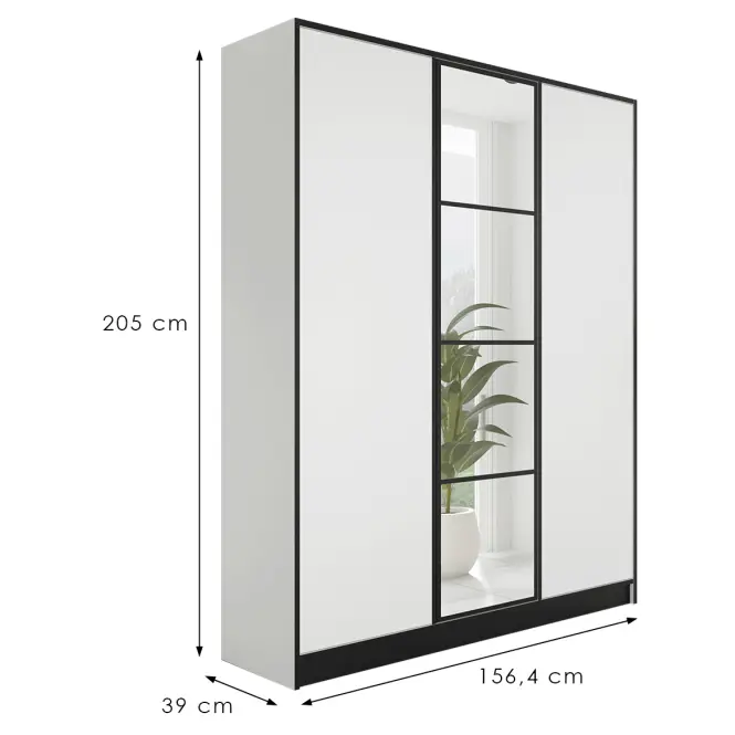Szafa Eden 3d 157 Biały 1,2